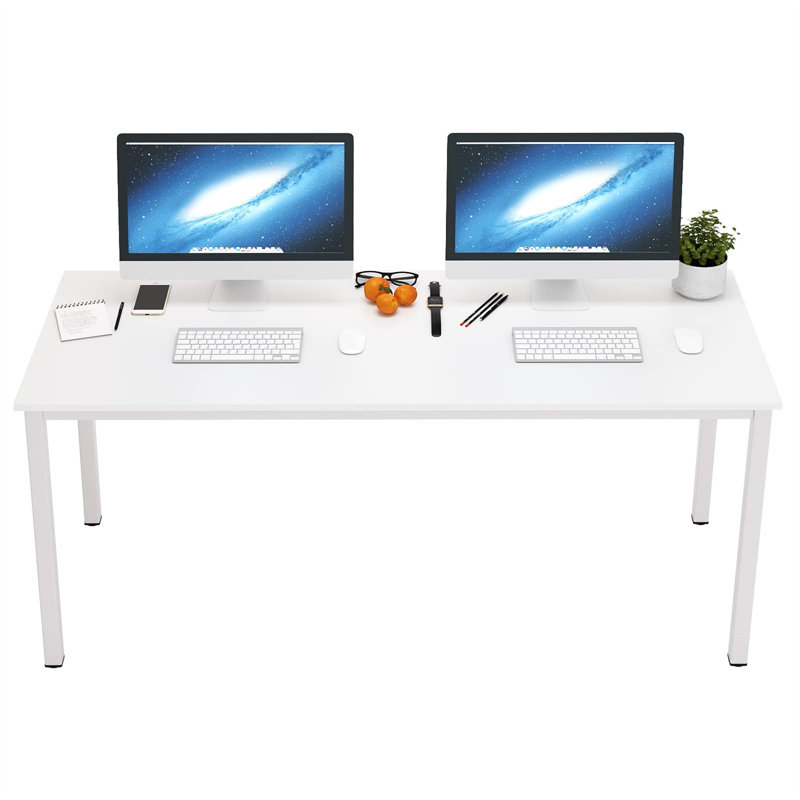 Bureau d'ordinateur Pauljohn, Blanc, Blanc, H 29,02 po x l 62,99 po x P 22,99 po