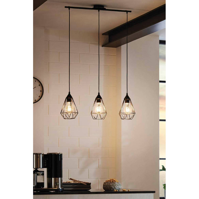 Bethania 3 - Light Matte Black Kitchen Island Pendant