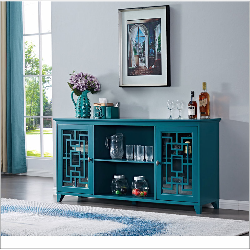 Buffet 60 po avec 2 portes, armoire de rangement avec tablettes réglables