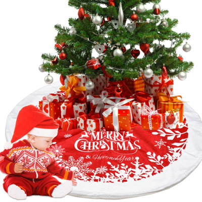 Jupe d'arbre de Noël, jupe d'arbre de Noël Merry Christmas, robuste et durable, facile à installer