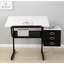 Bureau réglable avec 3 tiroirs et tabouret en blanc
