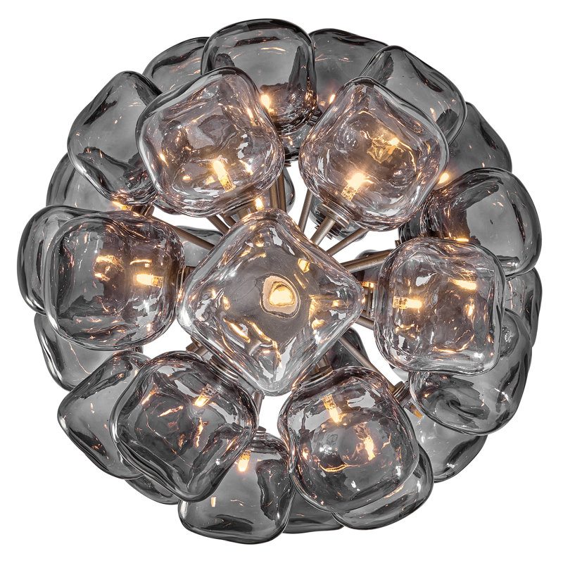 Petit lustre Fredrick Ramond Perriand, Graphite brossé, H 30 po x l 24 po x P 24 po