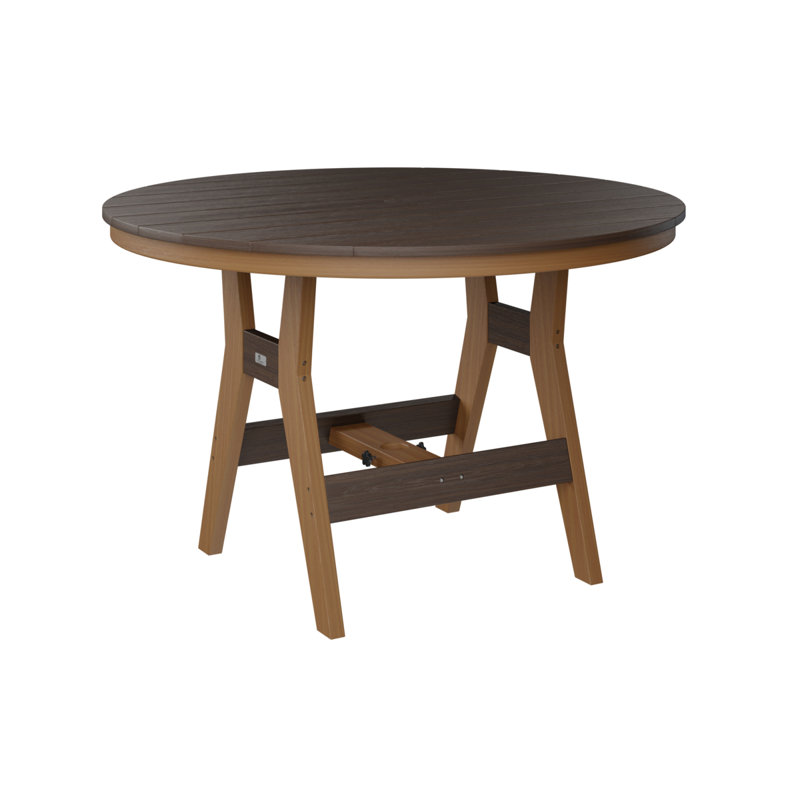 Table de bar ronde 48 po Berlin Gardens Harbor, Imbuia, Teck naturel