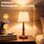 Lampe de table sans fil 15,5 po, petite lampe de chevet rechargeable 5400 mAh, abat-jour blanc