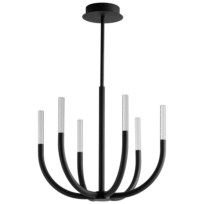 Lustre géométrique unique à 6 lumières Aldina, Noir