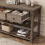Nibbi 47" Console Table with Wood Frame and Legs, 3 Drawers and 2 Open Shelves Grey-131387911