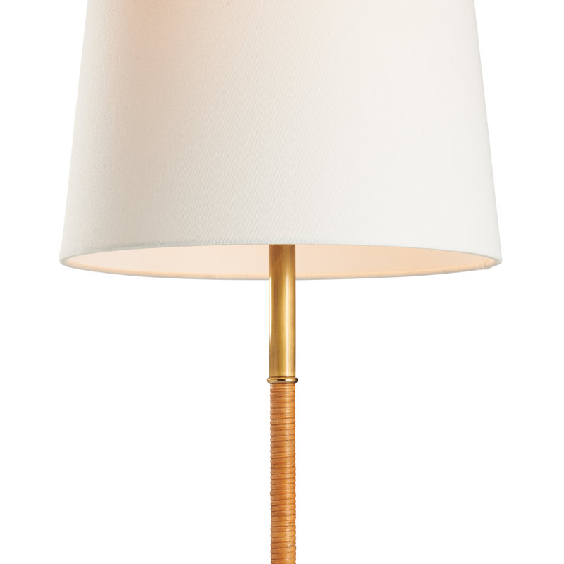 Lampe en rotin Amelia - laiton vieilli, Laiton antique / Brun