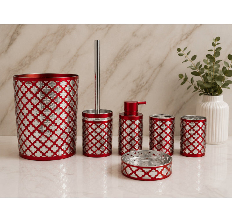 Ensemble d'accessoires de salle de bain Vicini, Red