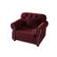 Velours tapissier simple de 41,3 po bourgogne, style Mid-Century moderne, bouton, garniture cloutée, éponge confortable à haute densité et coussins à ressorts