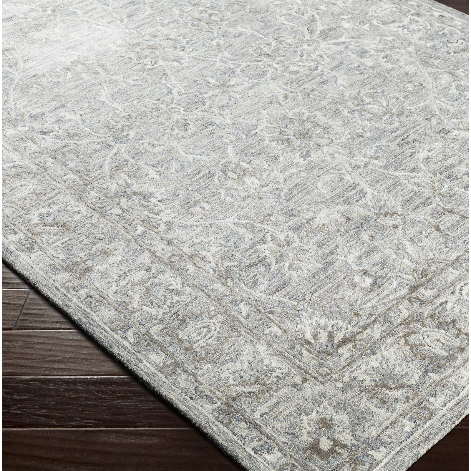 Cait Handmade Denim/Taupe/Ivory/Sage Rug, Rectangle 5' x 7'6"