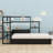 Contemporary Daybed with Desk, LED Lighting, Drawers, Shelves & Charging Station-129390791