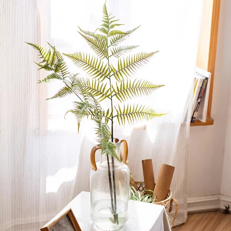 Artificial Tall Fern Leaf Stem, Light Green, [A]-One Stem, Large