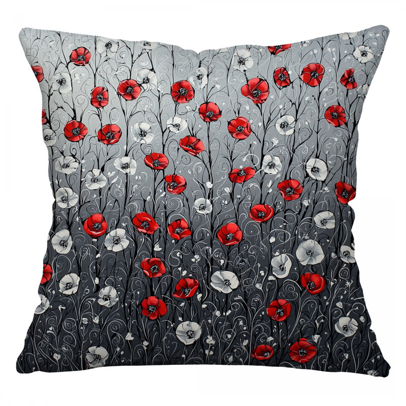 Coussin Poppies, Carré 14 po