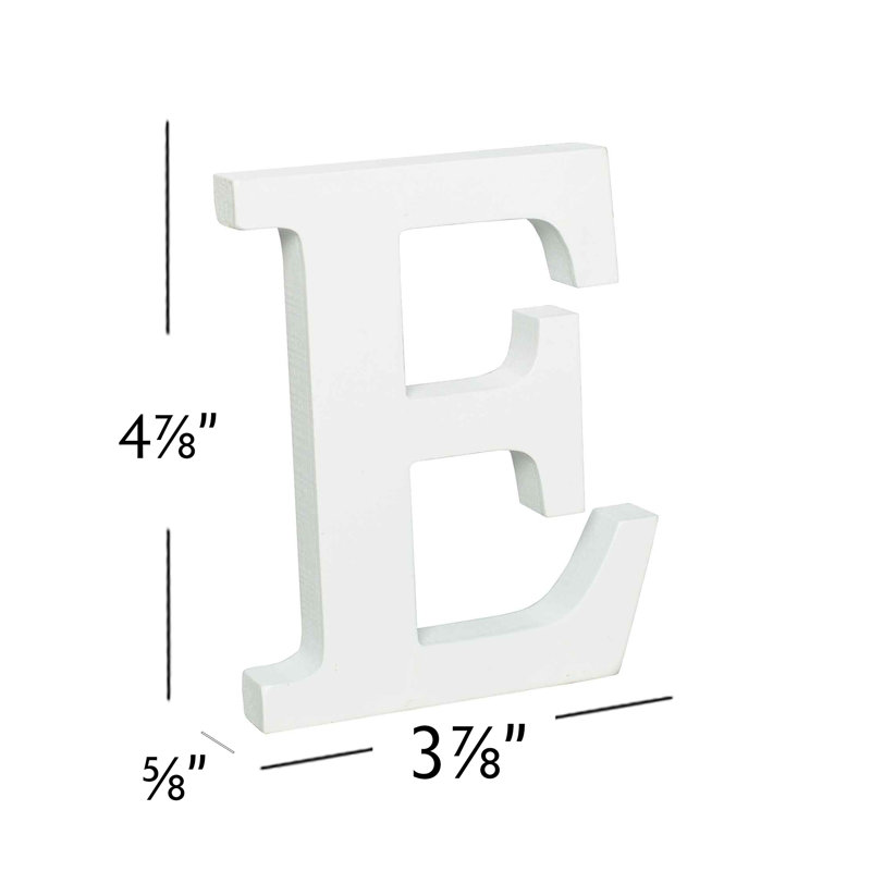 Text & Numbers Letter Block, E