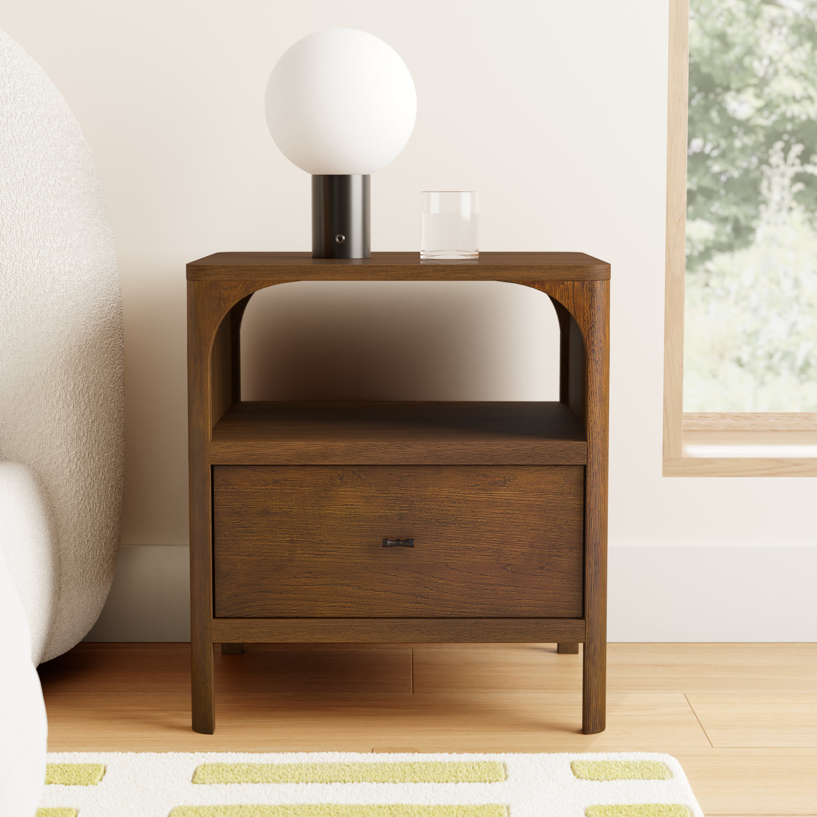 Kaela 1 - Drawer Nightstand, Walnut