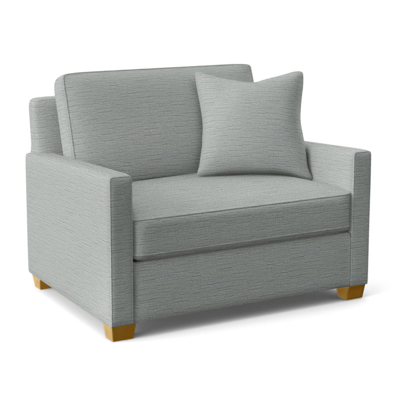 Nicklaus Sleeper Sofa, Honey Finish, Gel Memory Foam Mattress, Brown Geometric, 0456-33