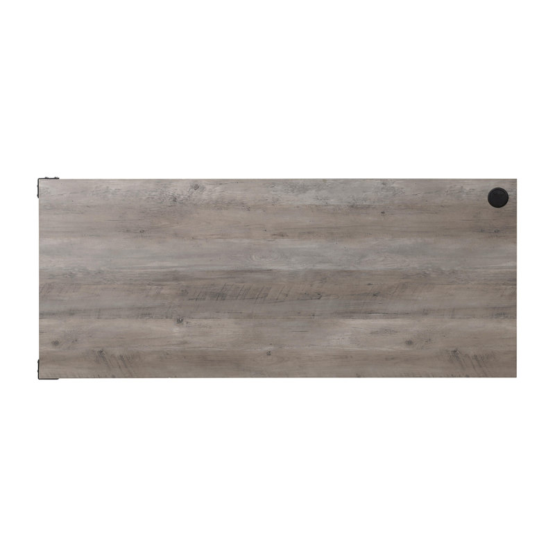 Quatia L-Shaped Executive Desk,Writing Desk, Gray Oak