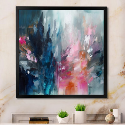 «Delvontae Blue and Pink Explosion Abstract», art mural abstrait