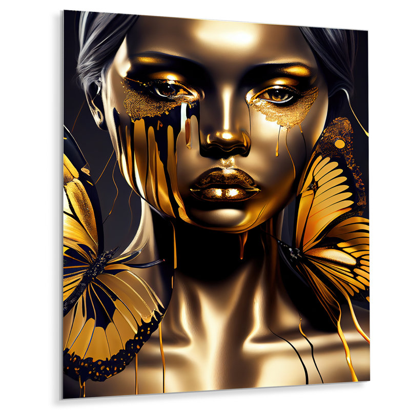 Décoration murale contemporaine en métal glam, H 20 po x l 12 po x P 1 po