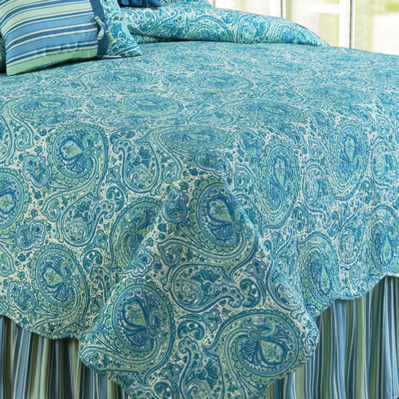 Oceana Paisley Cotton Striped Euro Sham, Euro Sham