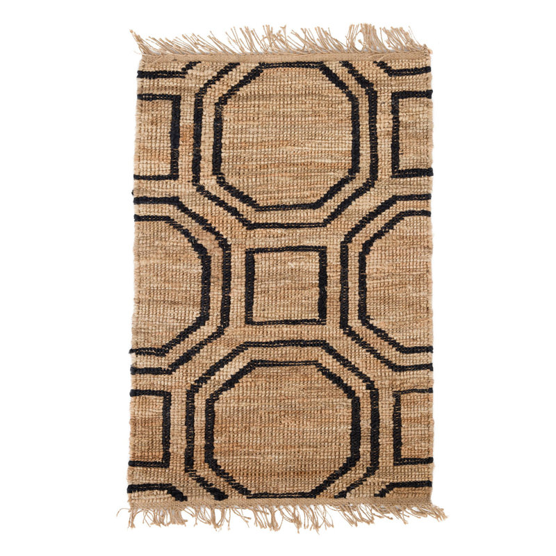 Hexile Hand Knotted Jute Rug, Rectangle 3' x 5'