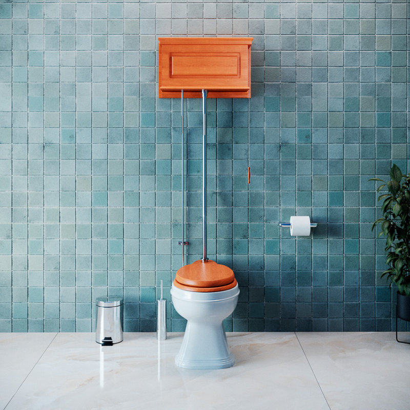 Toilette allongée 2 pièces 2 GPF (siège non inclus), Acajou