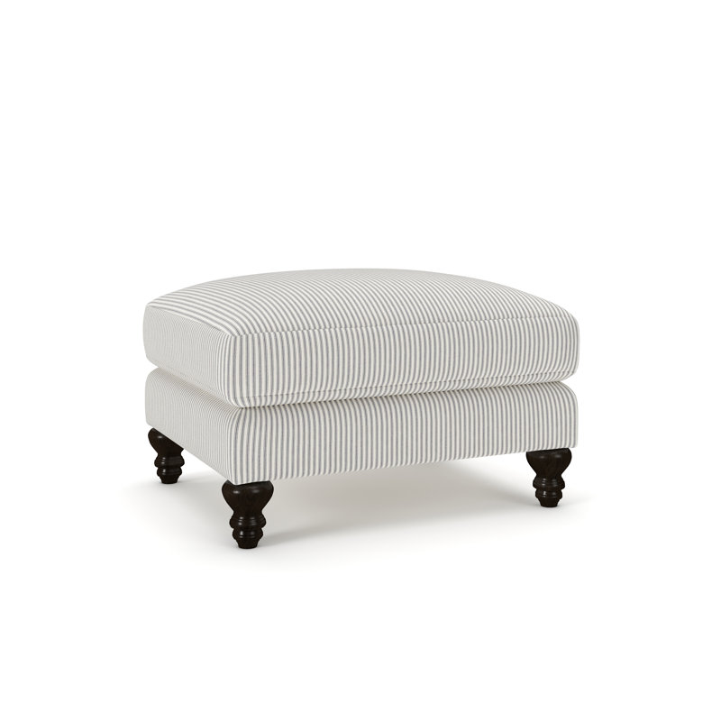 Walters Upholstered Ottoman, Cruise Grey Striped