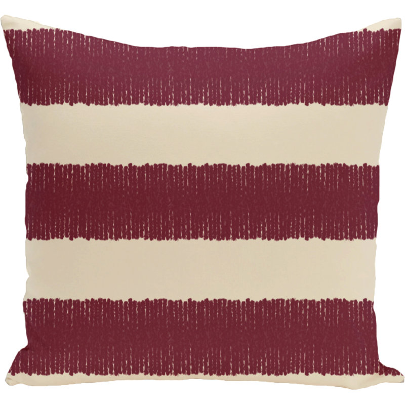 Striped Reversible Throw Pillow, 18" H x 18" W, Red
