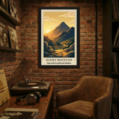 «Landscape & Nature Sunset Mountain», reproduction d'art
