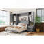 Grand lit escamotable mural avec placard, tiroirs et tablettes-13344099