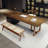Walnut Rectangular Solid Wood Executive desk-418894534