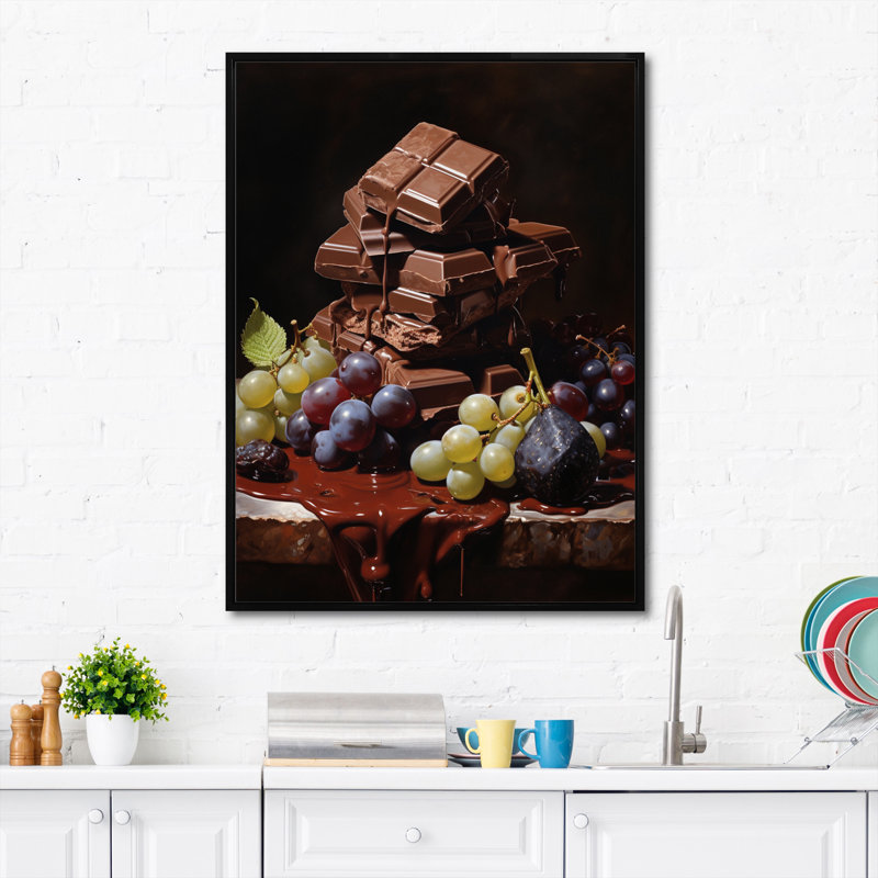 Cajuan Food Chocolate Dreams I, H 32 po x l 16 po x P 1 po, Cadre flottant noir