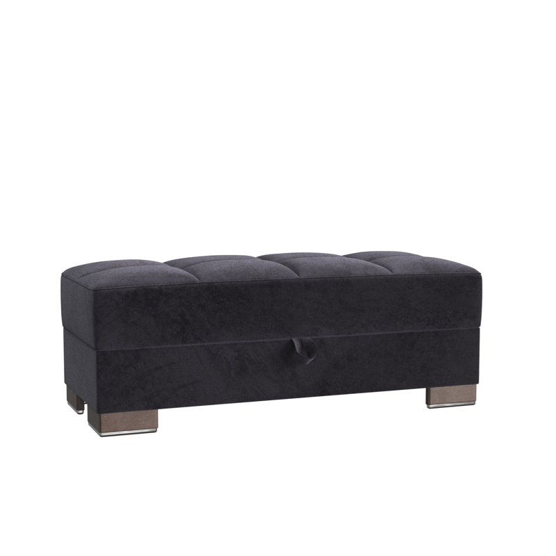 Repose-pieds en polyuréthane avec rangement Primenest Skyhaven, Noir