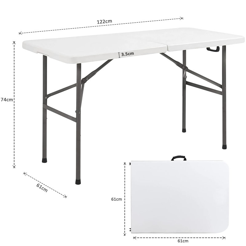 Rectangular Metal Outdoor Picnic Table , 61cm cm W 122cm cm D
