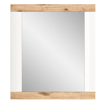 Tortez Framed Wall Mounted Accent Mirror White/Natural