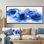 Velours bleu blanc, pivoines bleues - pivoines, art mural