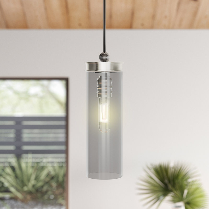 Spirgel 1 - Light Single Pendant, Brushed Nickel, Smoke
