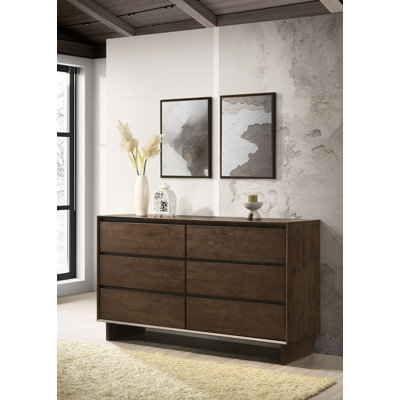 Glenwood 6-drawer Dresser Cabinet Warm Brown