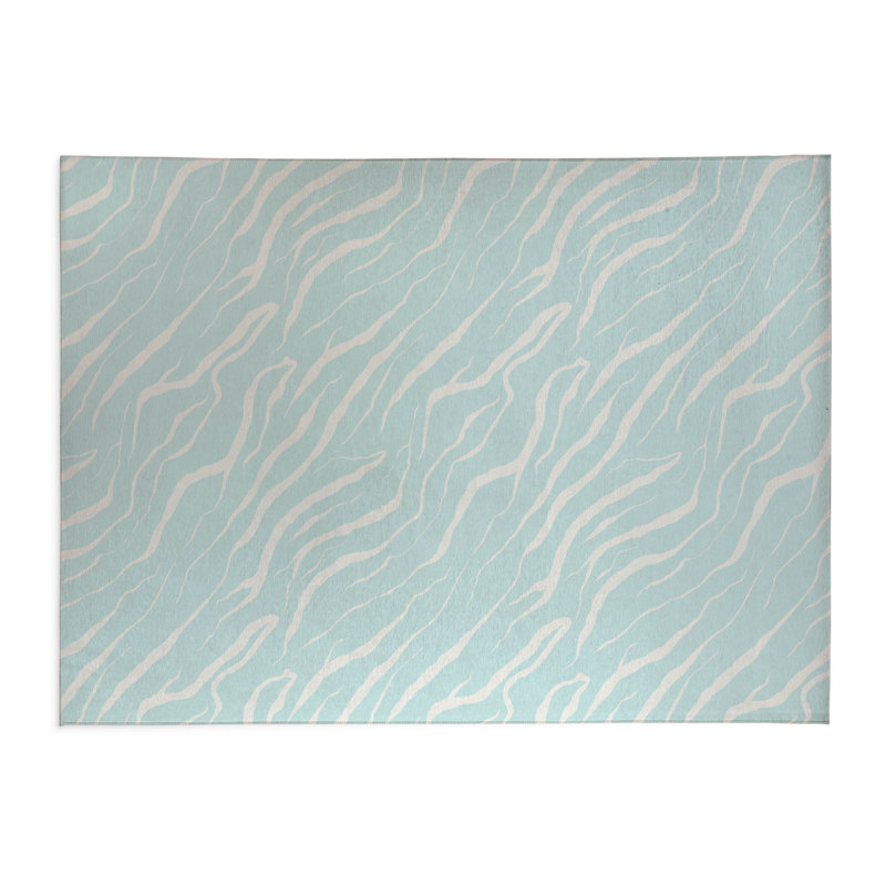 Tapis de bureau léger Lush Cracks, L 6 pi x L 4 pi, Bleu clair