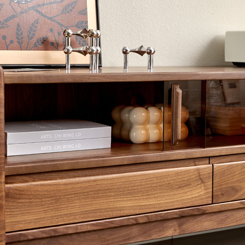 Meuble télé avec rangement de style italien, 86.61"