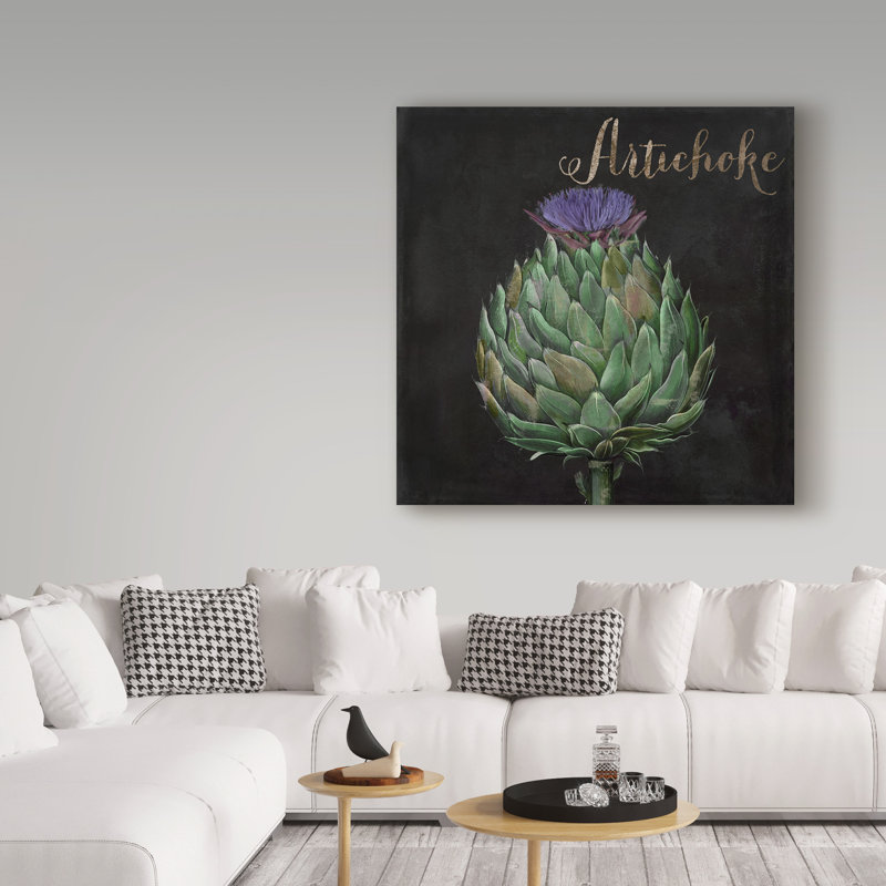 Publicité rétro sur toile tendue Jadaya «Medley Artichoke», H 14 po x l 14 po