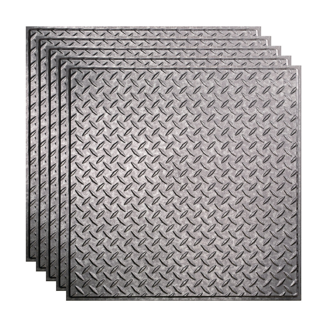 24'' L x 24'' W Textured Vinyl Drop-In Ceiling Tile (Set of 5) Fasade