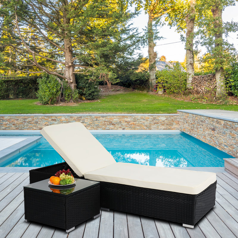Outdoor Wicker Chaise Lounge