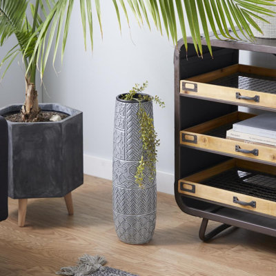 Grey Ceramic Floor Vase
