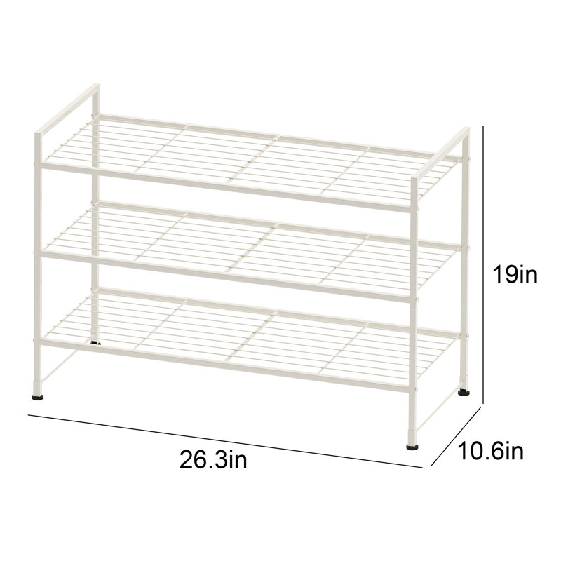 9 Pair Shoe Rack, White