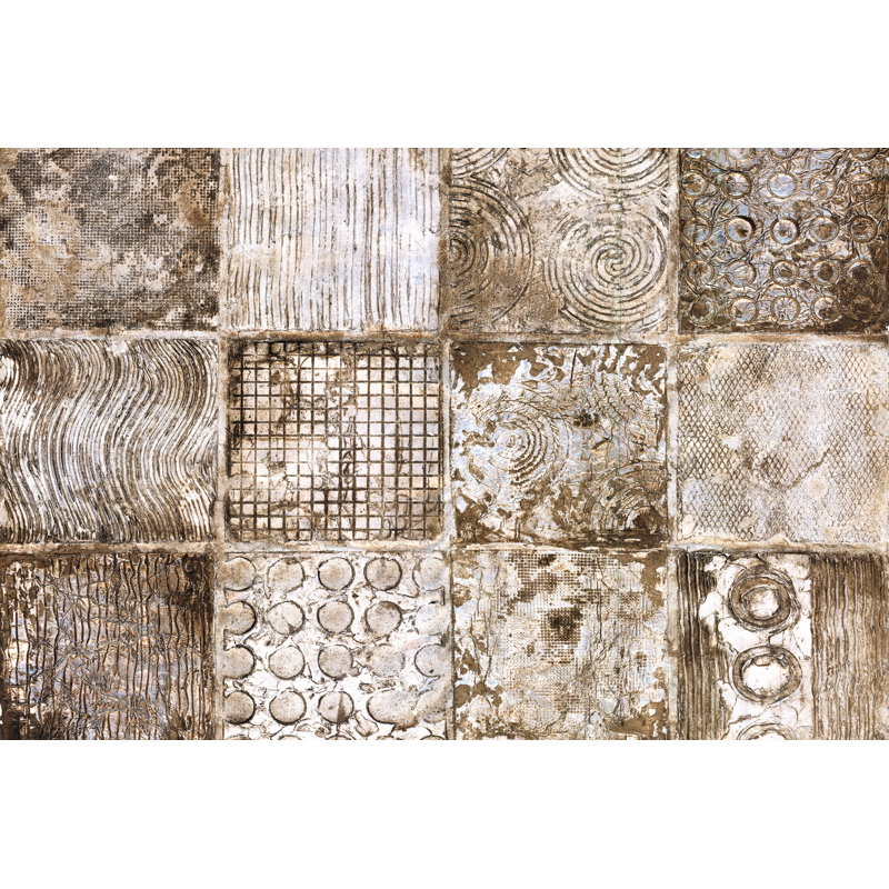 Pewter Textures - Wrapped Canvas Painting, 30cm H x 46cm W x 3.8cm D