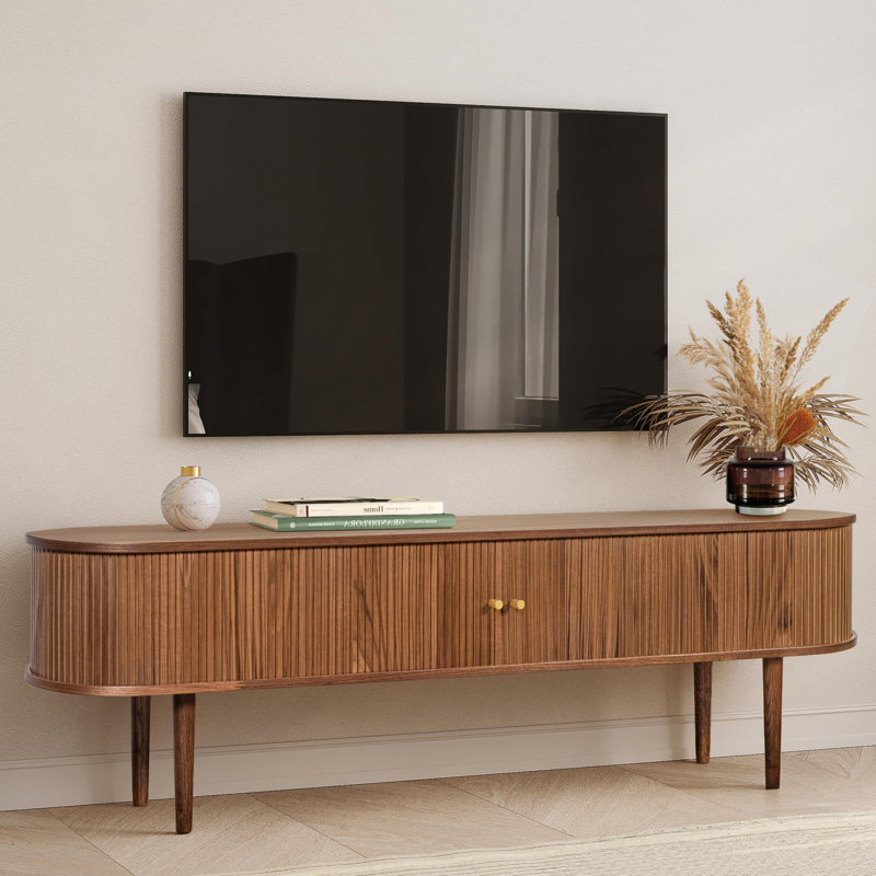 Meuble télé pour téléviseur Svetin, H 21,7 po x L 71 po x l 15,7 po, Noyer