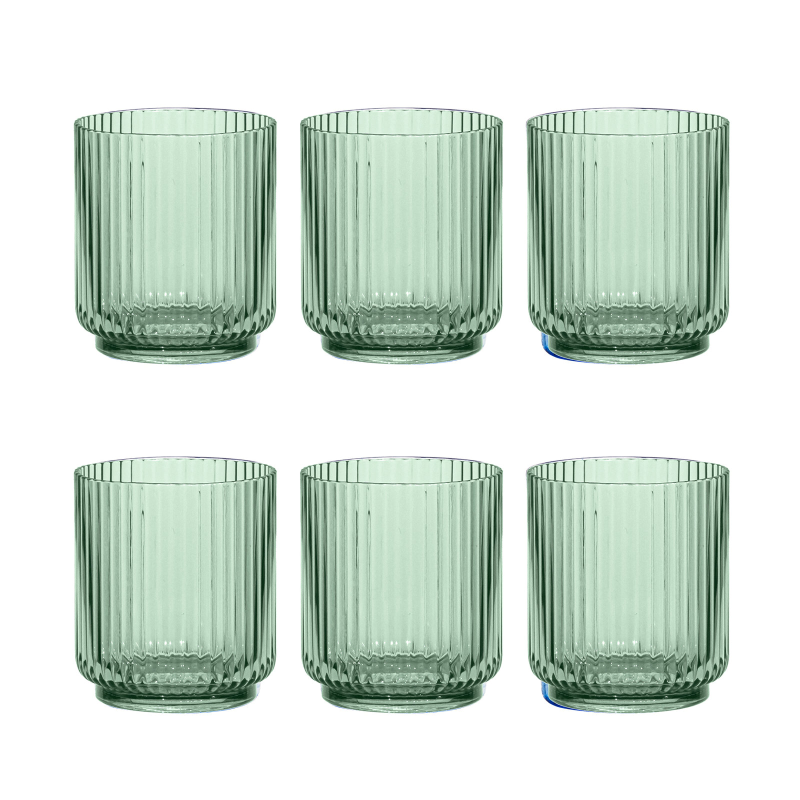 Laya Fluted Acrylic Low Tumbler Glass, Green