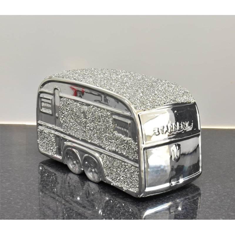 Crushed Diamond Silver Crystal Square Gypsy Caravan Ornament,Extra Sparkly, Bling, Ornament For Decor