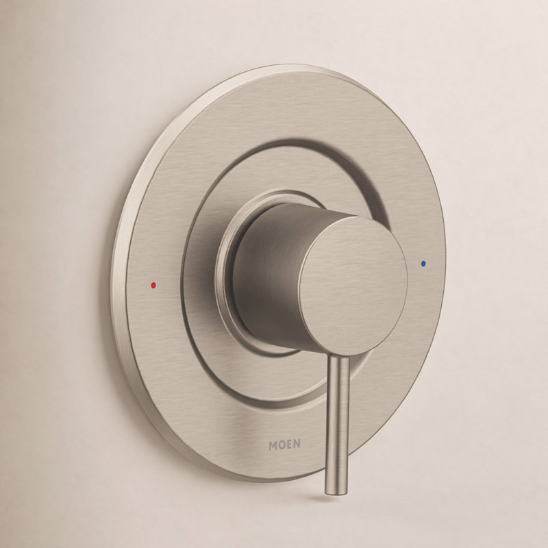 Ensemble de garniture de poignée de baignoire et douche Posi-Temp Moen Align, valve requise, Nickel brossé
